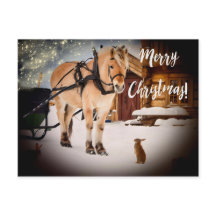 God jul stjärngård med häst snö