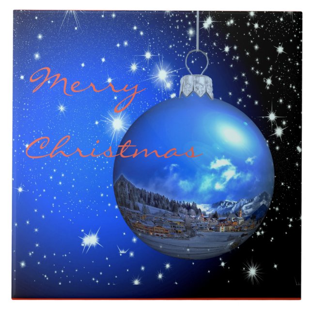 god jul stjärnor himlar ornament kakelplatta (Framsidan)