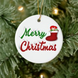 God jul Stockar skript för röd grönt Julgransprydnad Keramik