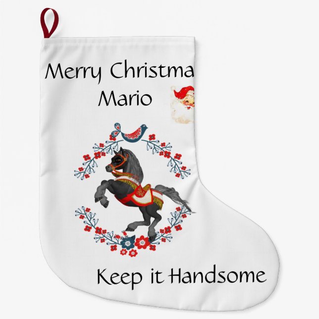 God jul Stocking Santa Behålla it Handsome Stor Julstrumpa (Framsidan)