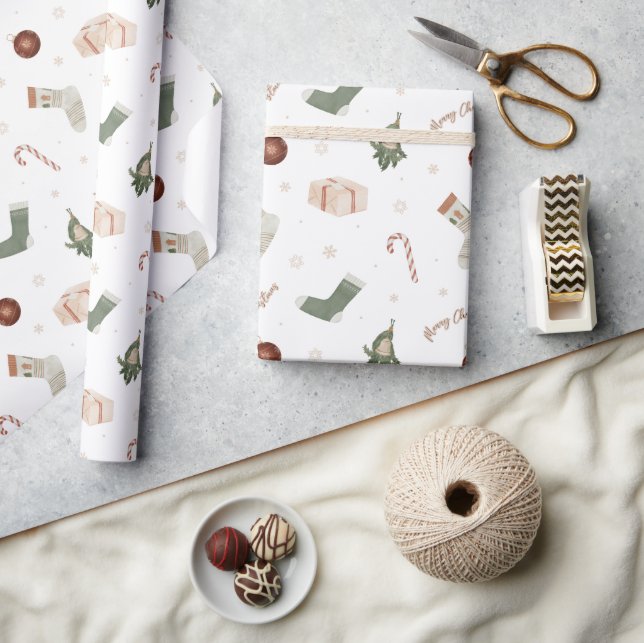 God jul Stockings Presenter Helgdag Gift Presentpapper (Hantverk)