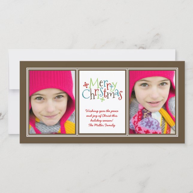 God jul Stollig Photo Duo Greeting Card Julkort (Framsida)
