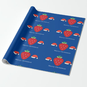 God Jul Stor Röd Jordgubbe & Tomtehattar Presentpapper