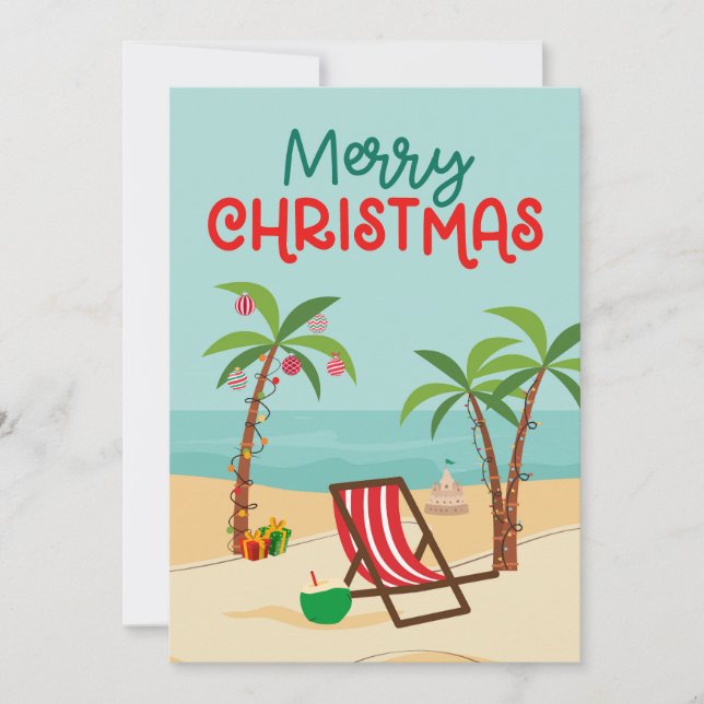 God Jul Strand  Julkort (Framsida)