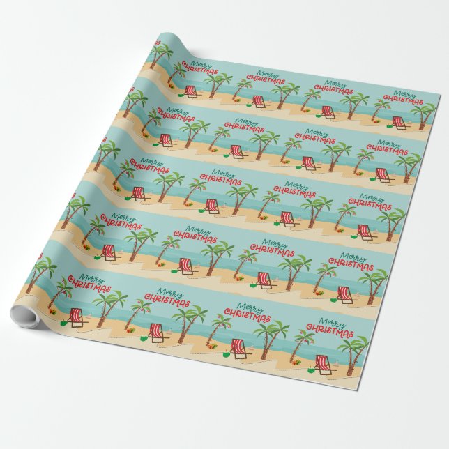 God Jul Strand Presentpapper (Utrullad)