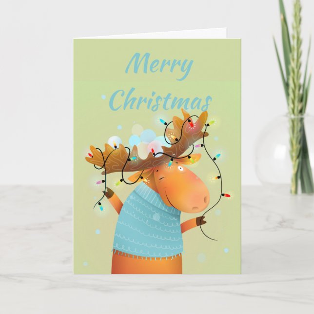 God jul Stressar fri Roligt Mose Animal Humor Helgkort (Framsida)