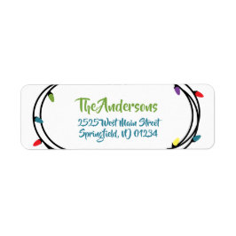 God Jul String Ljus Returadress Etikett