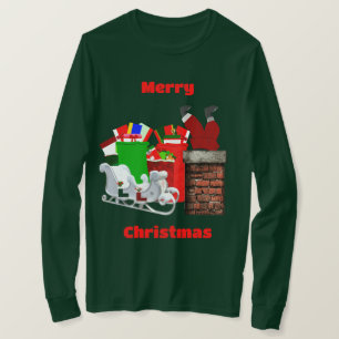 God jul Stuck Santa Långärmad T-Shirt