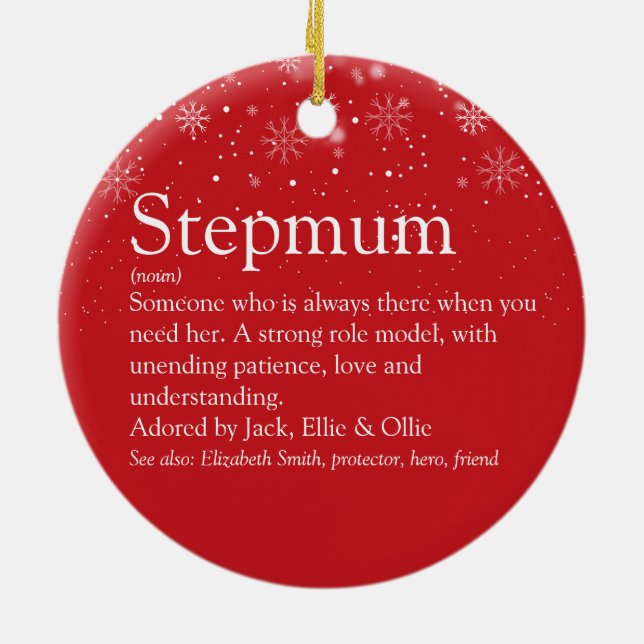 God jul styvmamma Definition Julgransprydnad Keramik (Baksidan)