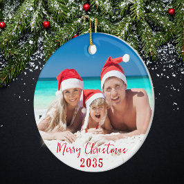 God jul Sunny Family Photo Julgransprydnad Keramik