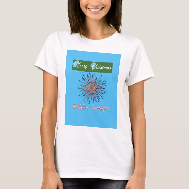 God jul Sunshine Helgdag Tee Shirt (Framsida)