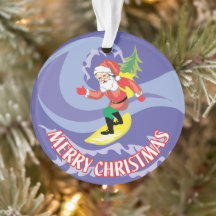 God jul Surfboarding Santa