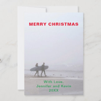 God jul Surfing Couple Photo Helgdag Card