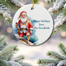 God jul Surfing Santa Ornament