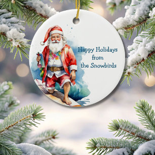 God jul Surfing Santa Ornament