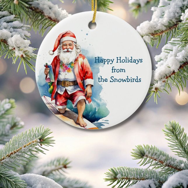 God jul Surfing Santa Ornament (Skapare uppladdad)
