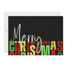 God jul Svart färgglad Julkort