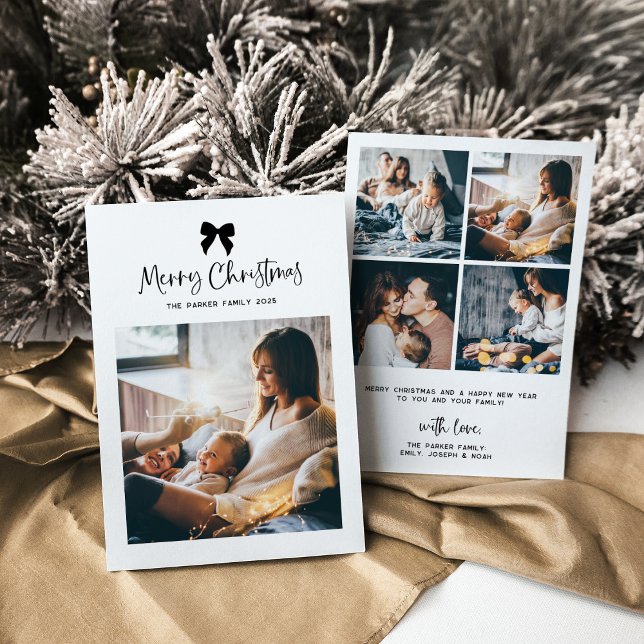 God jul | Svart och vitt fält med foto Julkort (Skapare uppladdad)