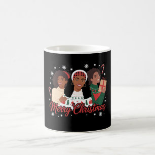 God Jul Svarta Drottning Flicka Afrikansk Melanin Kaffemugg