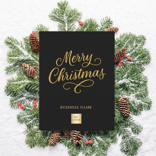 God jul svarta guld-manusaffär, logotyp helg vykort