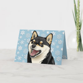 God jul svärtar det Shiba Inu anpassadekortet Helgkort