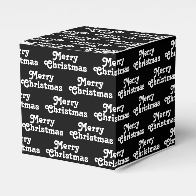 "God jul" svartvit Helgdag Gift Presentaskar (Framsidan Sidan)