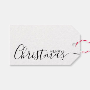 God jul svartvit minimalistisk presentetikett