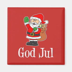 God Jul Svensk jul, jultomten Magnet