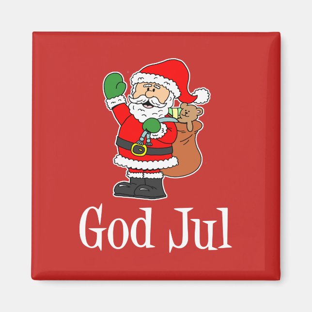 God Jul Svensk jul, jultomten Magnet (Framsidan)