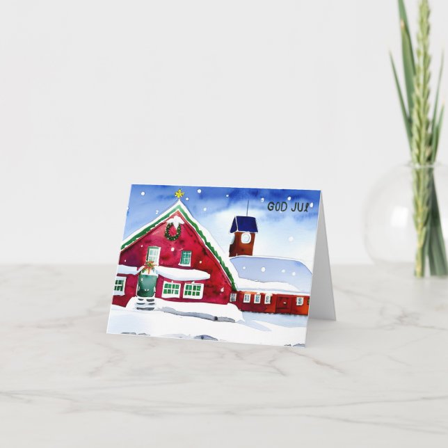 God Jul, svenska julen Kort (Framsida)