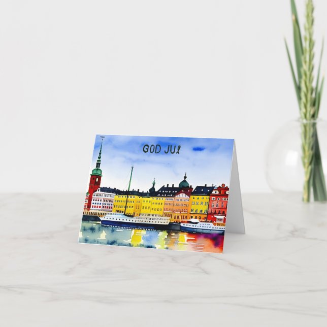 God Jul, svenska julen Kort (Framsida)