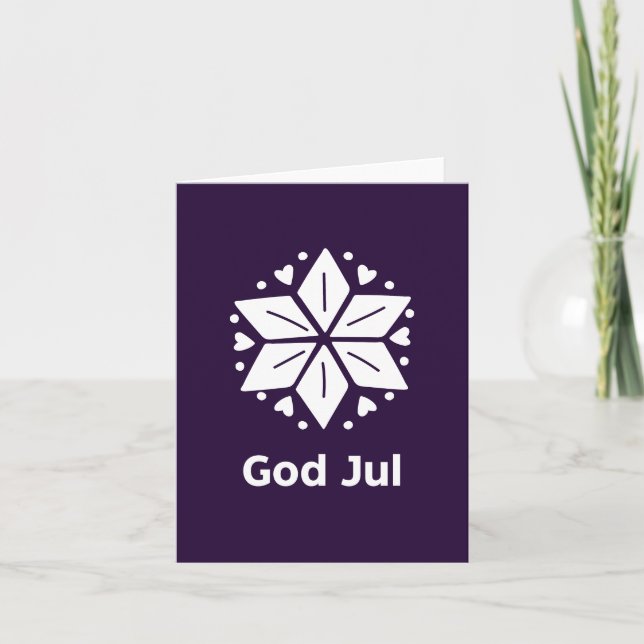 God Jul, svenska julen Kort (Framsida)
