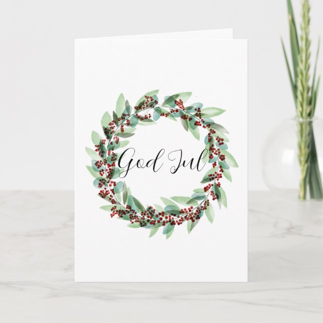 God Jul, svenska julkranden Helgkort (Framsida)