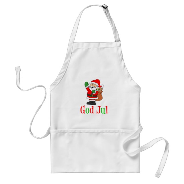 God Jul Svenska jultomten Vuxen Apron Förkläde (Framsidan)