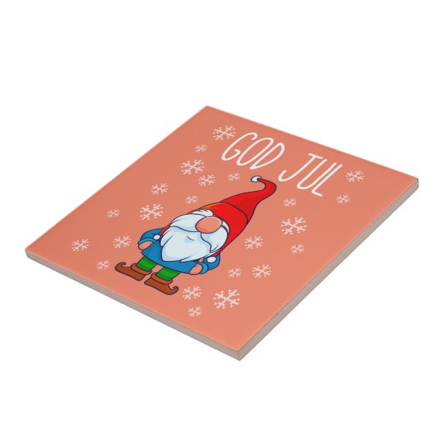 God Jul, Svenska Tomte Gnome, Skandinaviskt Merry Kakelplatta (Sidan)
