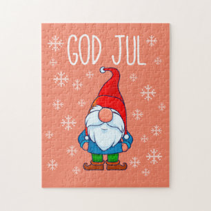 God Jul, Svenska Tomte Gnome, Skandinaviskt Merry Pussel