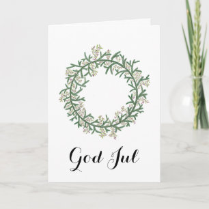 God Jul, svenskt Helgdag-kort för julkrans Helgkort