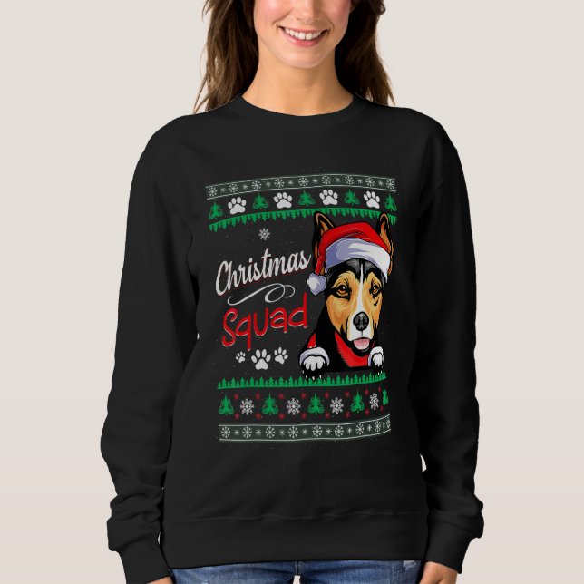 God jul Swe, Hund, Råtta Terrier, uggla T Shirt (Framsida)