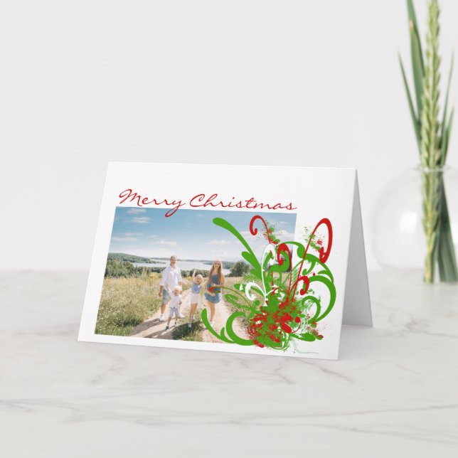 God jul Swirly Paint Splat - Anpassad Helgkort (Framsida)