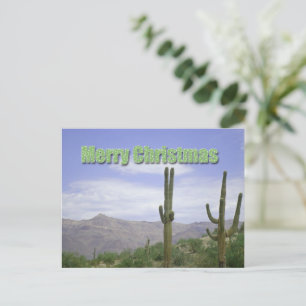 God jul sydvästra landskapet med Saguaros Helg Vykort