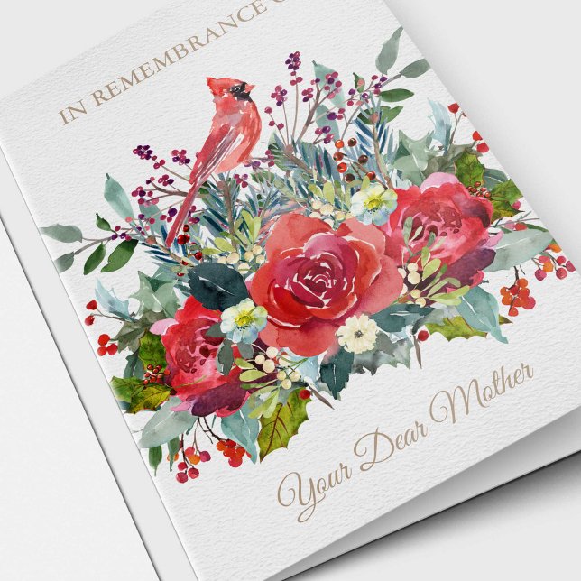 God Jul-sympati Kära Mor-minnet Helgkort (Christmas Remembrance 'Your Dear Mother' In loving Memory , sympathy condolence bereavement card)