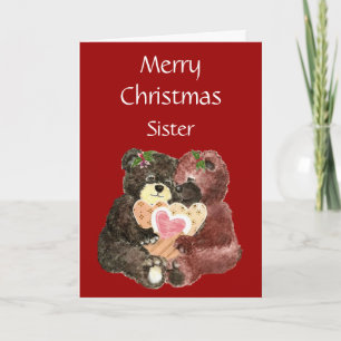 God jul syster,Nalle Hugs Helgkort