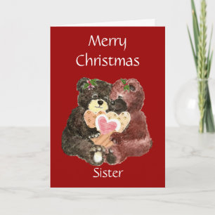 God jul syster,Nalle Hugs Helgkort