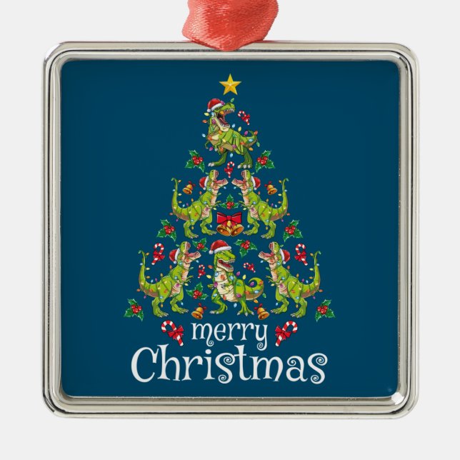 God jul T Rex Boys Kids Julgran Rex Julgransprydnad Metall (Framsidan)