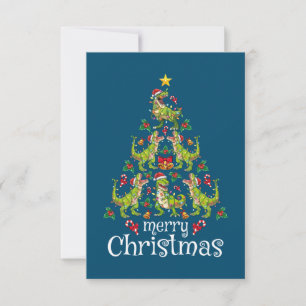 God Jul T Rex Pojkar Barn Julträd Rex Tack Kort