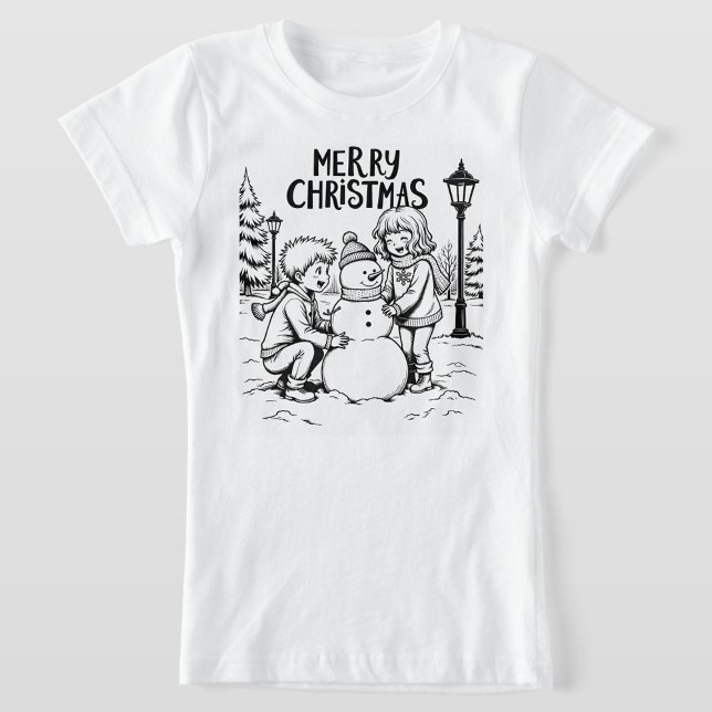 God Jul  T Shirt (Merry Christmas black and white T-Shirt.  )