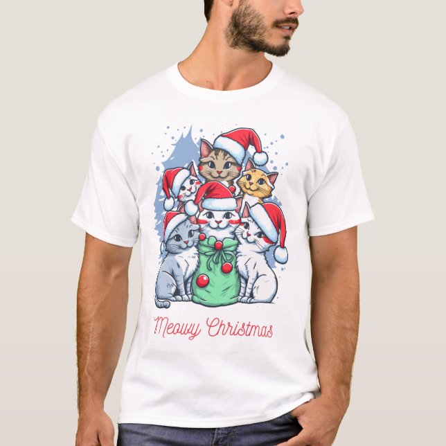 God jul - T-Shirt, Cute och Festive Helgdag T Shirt (Framsida)