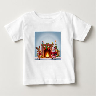 God jul T-Shirt med jultomten och Reinde