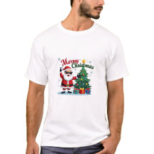 God jul T-Shirt | Santa & Träd Design