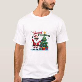 God jul T-Shirt | Santa & Träd Design
